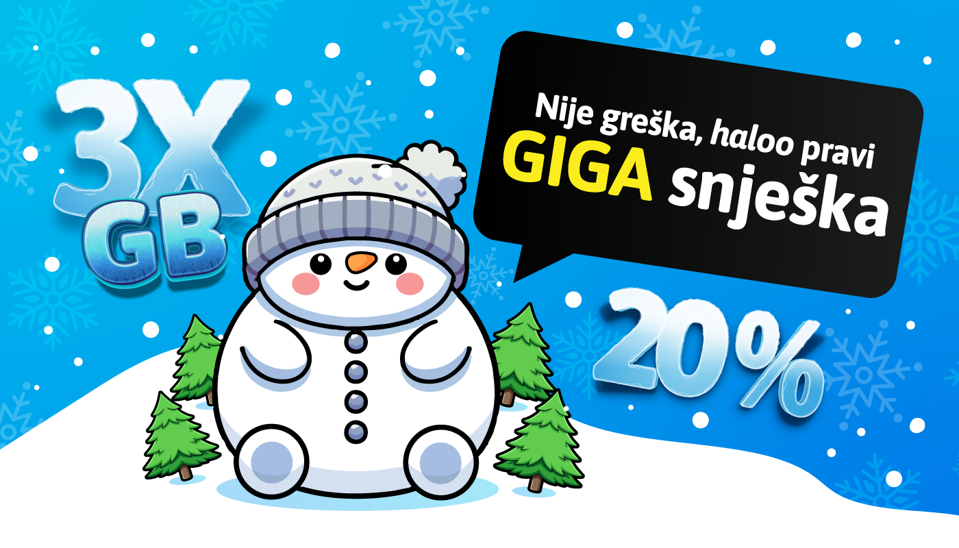20% POPUSTA + 3x više GB